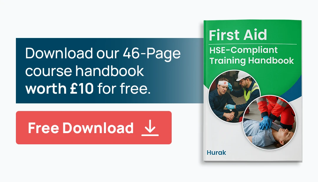 First Aid book for Ilford learners covering workplace safety and compliance guidance