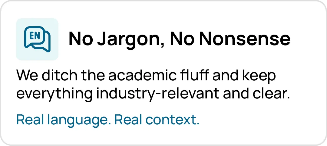Simple and clear NVQ course content without academic jargon