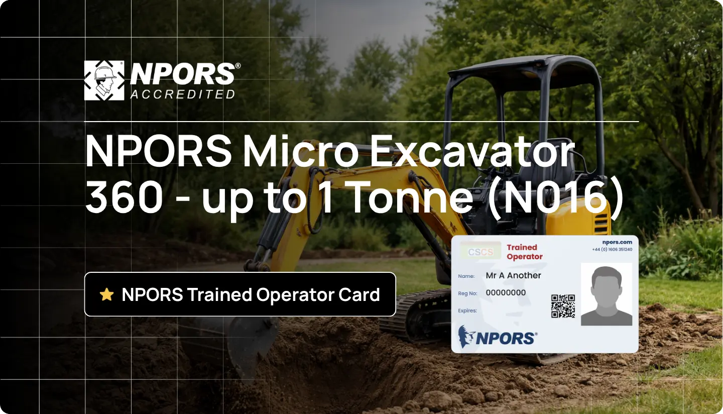 NPORS Micro Excavator 360 - up to 1 Tonne (N016)